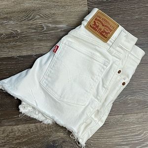 Levi's White Cutoff Denim Shorts